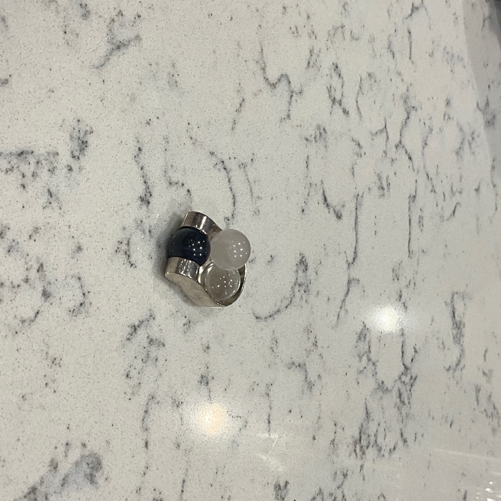 Silver and Black Statement Ring
